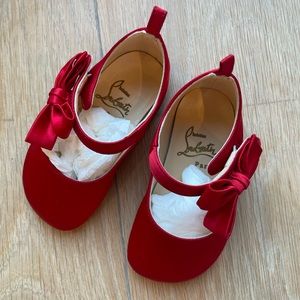 Christian Louboutin Babe Flat Crepe Satin Baby Shoes
